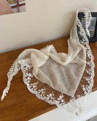 Huachi retro floral lace design on a headscarf adds boho elegance to outfits.