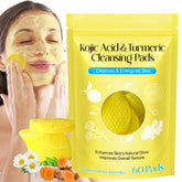 HUALIJIA Turmeric Kojic Acid Cleansing Pads packaging for portable daily cleansing on the go.