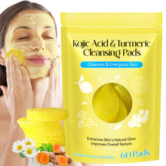HUALIJIA Turmeric Kojic Acid Cleansing Pads packaging for portable daily cleansing on the go.