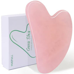 huefull Gua Sha rose quartz face tool for facial contouring and self-care rituals