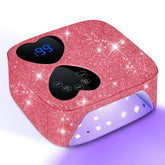 HUITINE UV nail lamp with diamond-design rhinestones for stylish gel curing at home or salon.