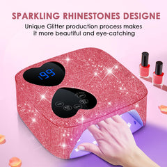 HUITINE nail lamp with mirror base for even gel curing and easier cleanup.