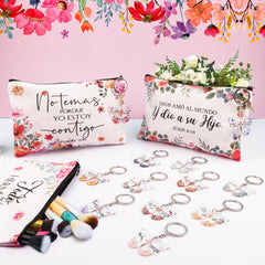 HUFAND Spanish Christian gift set Bible verse butterfly keychain shows inspirational charm