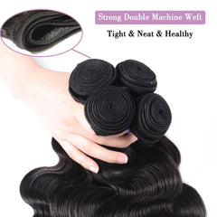 Hullran 12A body wave bundle 18-inch close-up highlights glossy, bouncy strands.