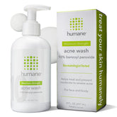 humane benzoyl peroxide acne body wash bottle — maximum-strength cleansing for face and body