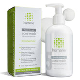 Humane benzoyl peroxide face wash 8oz bottle front view for acne-prone skin