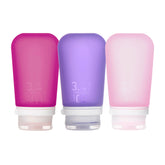 humangear GoToob+ rose bottle full view demonstrating leak-free travel storage