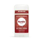 Humble Brands aluminum-free deodorant stick ready for application; all-day odor control.