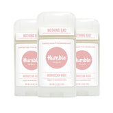 Humble Brands Moroccan Rose deodorant three-pack front view for daily freshness.