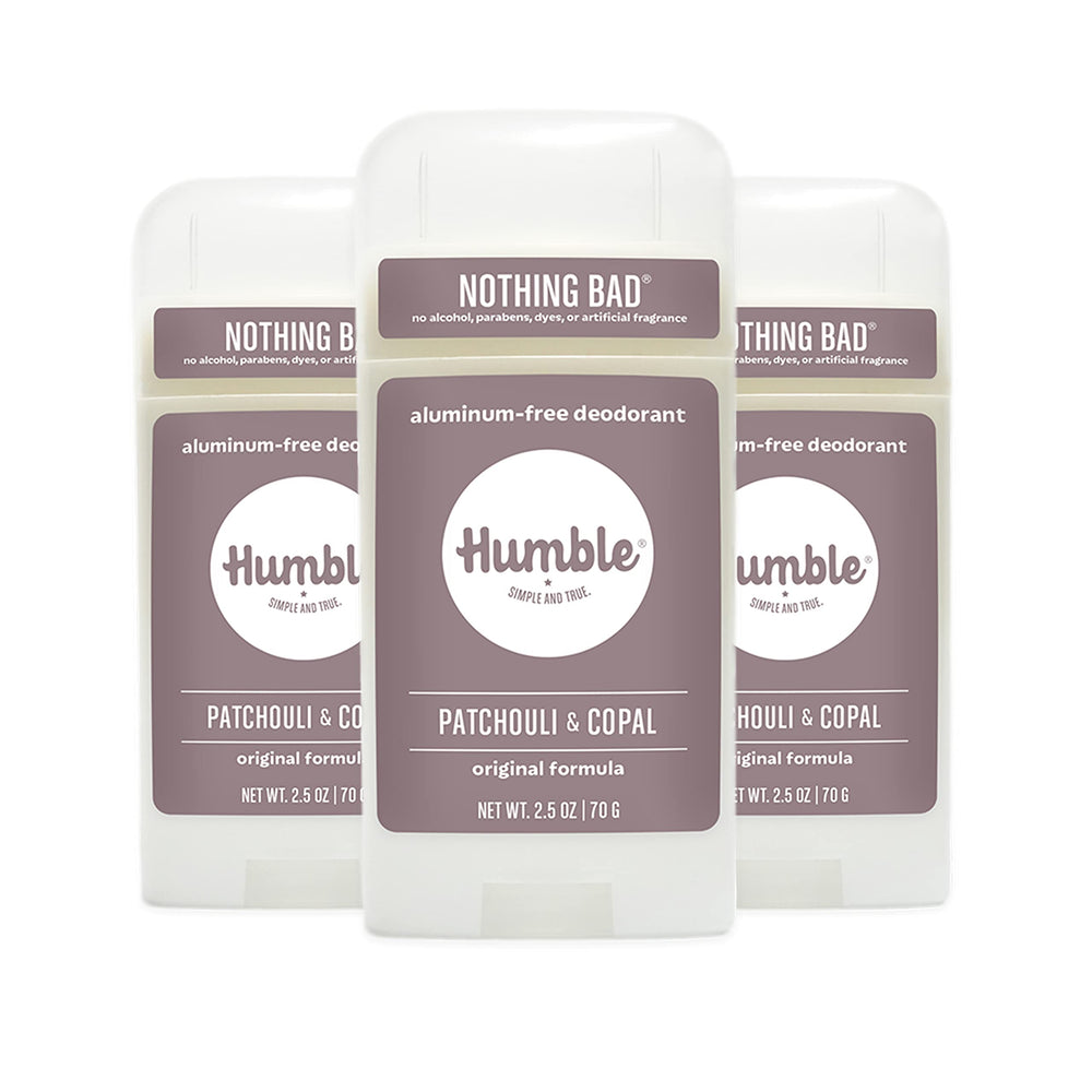 Humble Brands Original Formula deodorant stick front label highlighting aluminum-free odor control.