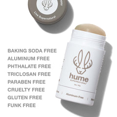 Hume Supernatural prickly pear cactus extract highlights plant-based odor protection.