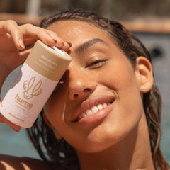 Hume Supernatural probiotic-prebiotic formula closeup emphasizes microbiome-friendly odor management