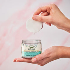 Humphreys Witch Hazel Nourishing Pads highlight aloe-boosted hydration for balanced skin.