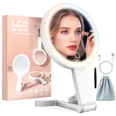HUNCAB travel makeup mirror shown at an angle for easy viewing.