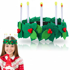HunnmingRe Christmas St. Lucia crown candle headband adds festive glow to outfits