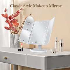HUONUL makeup mirror 3X magnification helps with accurate contouring and brow work.