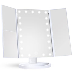 HUONUL makeup mirror tri-fold design with wide-angle viewing.