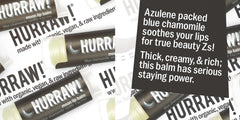 Hurraw Moon Night vanilla aroma emphasizes calming night-time lip balm experience.