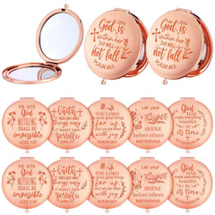 Huwena rose gold Christian compact mirror style 1 for on-the-go makeup touch-ups