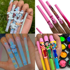 HWHUNO full-cover nail tips length 3.9 inches for dramatic nail art.