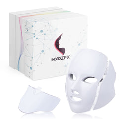 HXDZFX LED facial mask front view for at-home skin therapy and convenience.