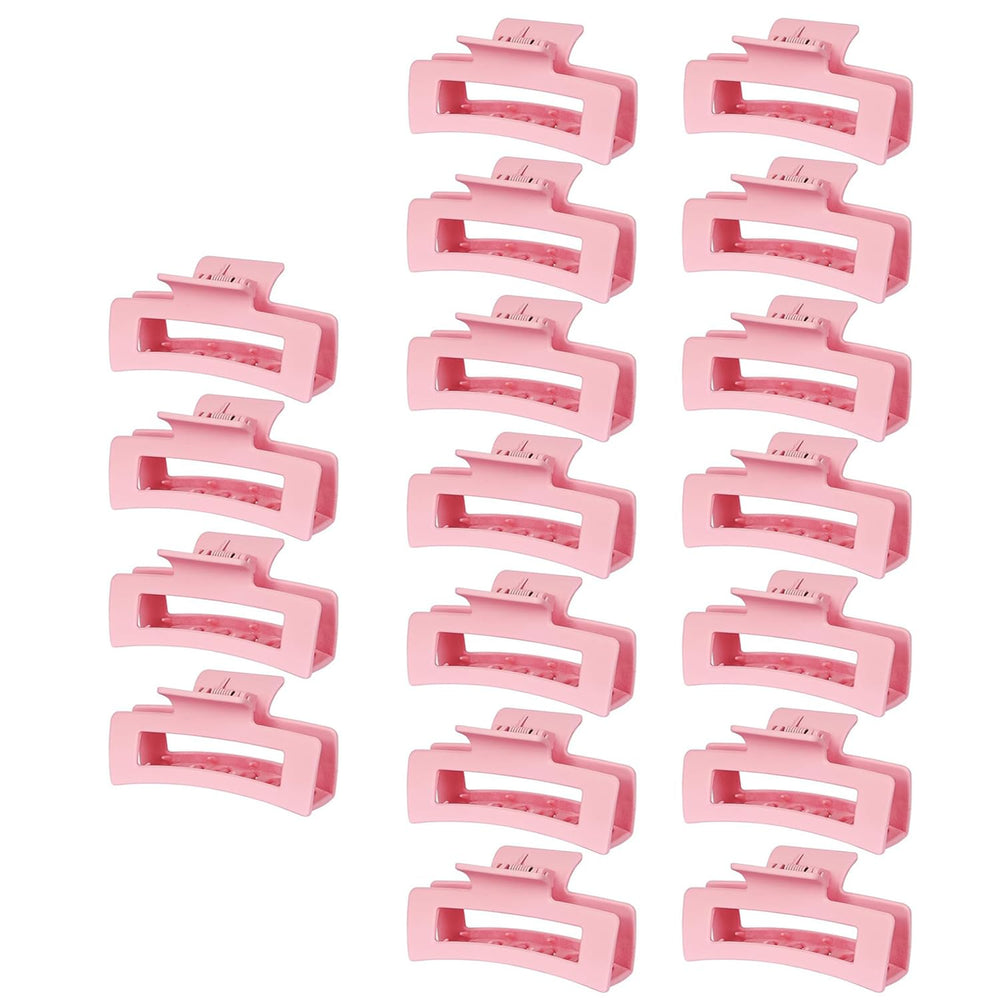 HXOGD 18-pack hair claw clips in pink, ideal for quick everyday styling and securing everyday looks.