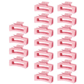 HXOGD 18-pack hair claw clips in pink, ideal for quick everyday styling and securing everyday looks.