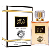 Hybrid & Company Miss Coco bottle close-up, premium fragrance with all-day confidence