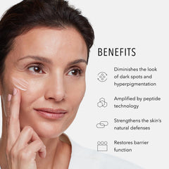 HydroPeptide L22/P7 complex graphic highlights antioxidant support for a healthy skin barrier.