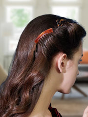 HYFEEL hair side comb brown finish showcases versatile styling for all hair types