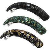 HYFEEL large hair barrettes black closeup showing secure hold for all-day style