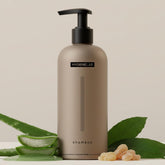 HygieneLab Men's Shampoo bottle front showing a fragrance-free, toxin-free formula for healthy hair.