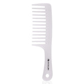 HYOUJIN wide-tooth paddle comb in white for gentle detangling with less tugging.
