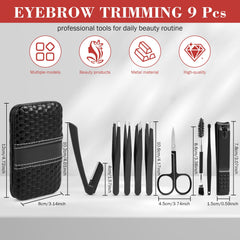 Hyxhappy tweezers set curved eyebrow scissors for shaping.