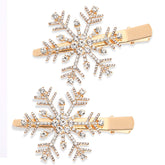 HZEYN Snowflake hair clip crystal detail adds festive sparkle for holiday styling