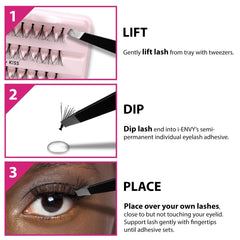 i-ENVY lash adhesive closeup showing a thin bead for clean placement