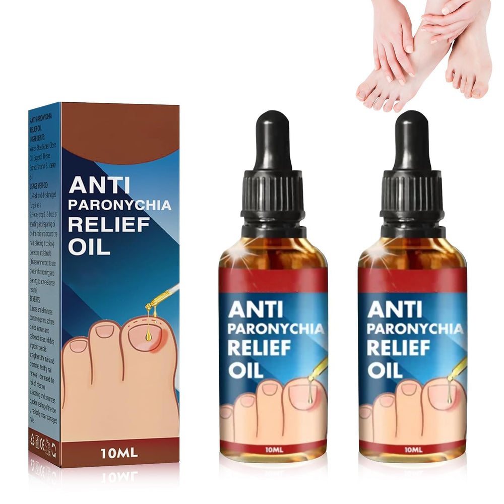 Iaolose paronychia nursing oil bottles show easy application for toe nail care.