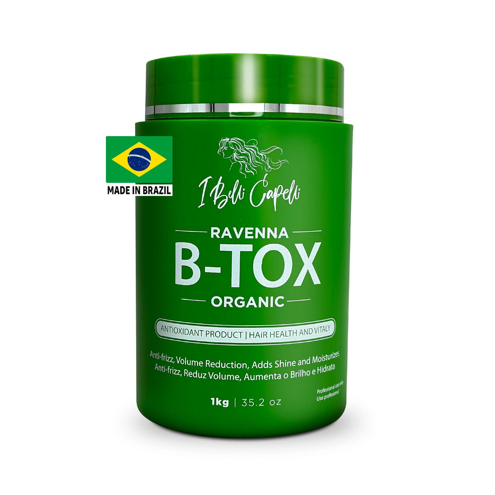 I Belli Capelli Ravenna B-Tox bottle pour demonstrates frizz control and smooth finish.