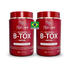I Belli Capelli Ravenna Repair B-ToX bottle showcases formaldehyde-free treatment for frizz control.