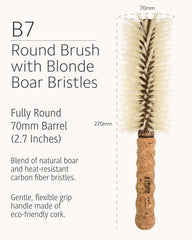 Ibiza Hair Round Brush barrel styling action shows big-section waves and volume.