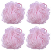 iboodi pink mesh bath sponge pack 4 assembled for shower use and rich lather