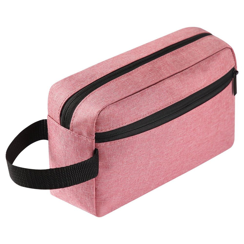 Icramsy travel toiletry bag dusky pink closed shows compact organization for on-the-go packing