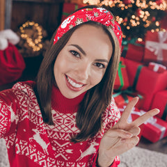 IDDFEVE Christmas headbands green soft fabric wrap delivers smooth, comfortable touch during long events