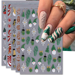 IDDFEVE Christmas nail stickers pack for quick at-home manicures.