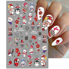 IDDFEVE Christmas nail stickers snowflakes design for elegant winter look.