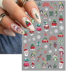 IDDFEVE Christmas nail stickers tree-design for colorful festive accents.