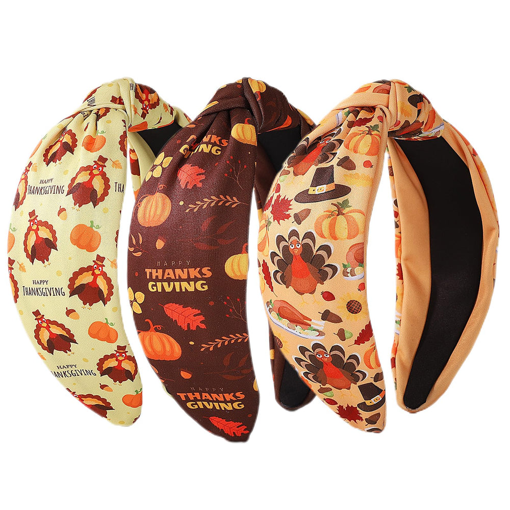 IDDFEVE headband turkey closeup highlights festive style for Thanksgiving photos.