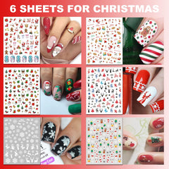 IDDFEVE holiday nail decals close up with pumpkins and snowflakes for festive nails