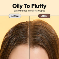 I DEW CARE Tap Secret dry shampoo with Warm Vanilla & Coconut scent revitalizes hair with aroma.