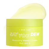 I DEW CARE Vitamin C Face Moisturizer dual-layer jar shows radiant hydration.